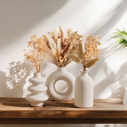Vases bohèmes en céramique blanche