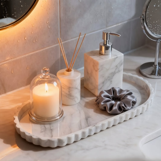 Plateau de rangement ovale en silicone à bord ondulé