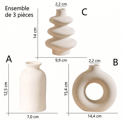 Vases bohèmes en céramique blanche
