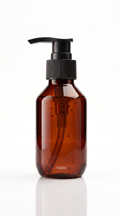 Flacon Pompe Design - Bouteille Ambrée Rechargeable Multi-usages