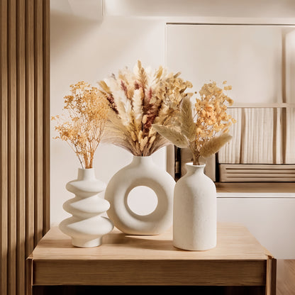 Vases bohèmes en céramique blanche