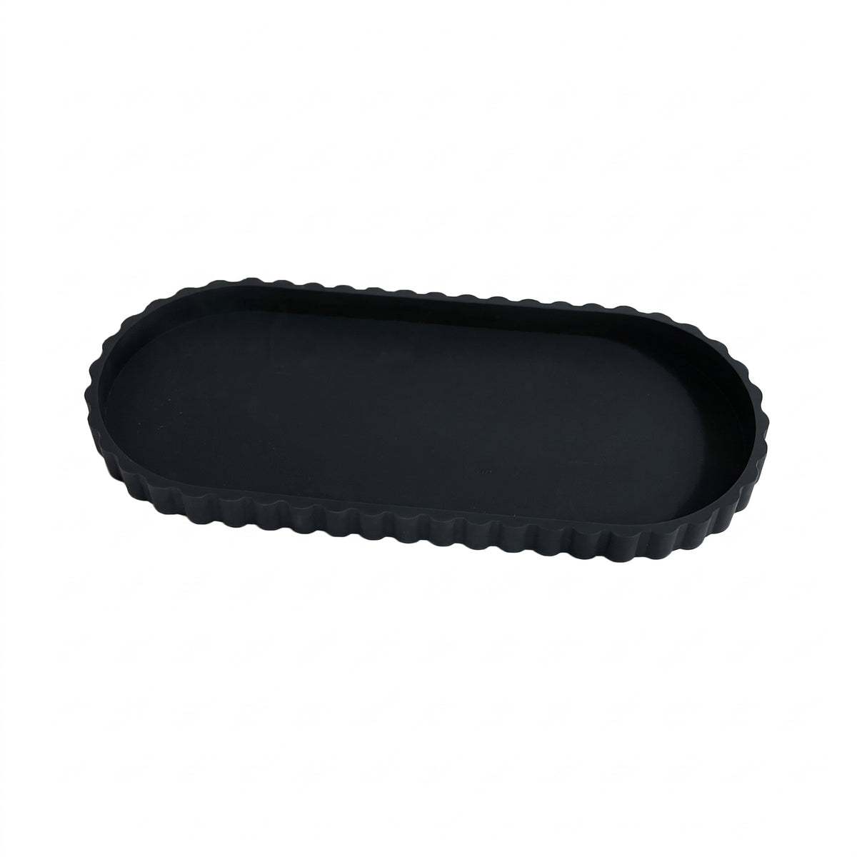 Plateau de rangement ovale en silicone à bord ondulé