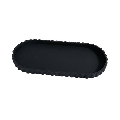 Plateau de rangement ovale en silicone à bord ondulé