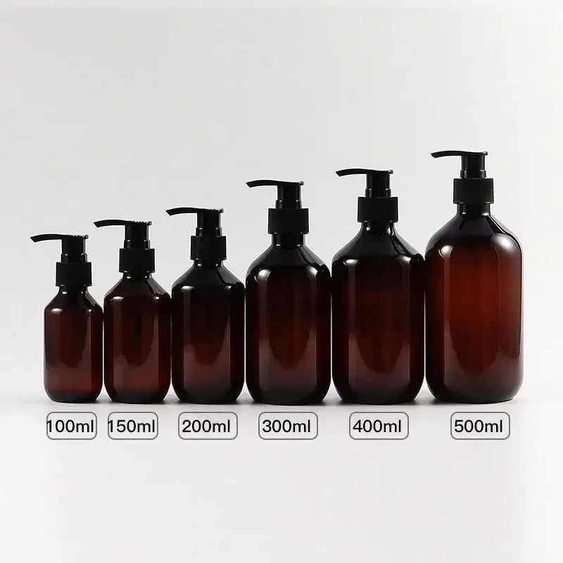 Flacon Pompe Design - Bouteille Ambrée Rechargeable Multi-usages