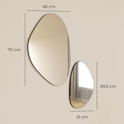 Miroirs décoratifs de forme irrégulière avec cadre en métal