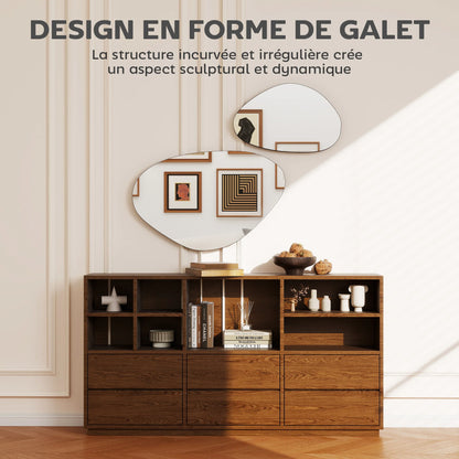 Miroirs décoratifs de forme irrégulière avec cadre en métal